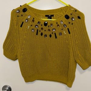 Bejeweled cropped sweater! H&M! Worn once to church! Size small!